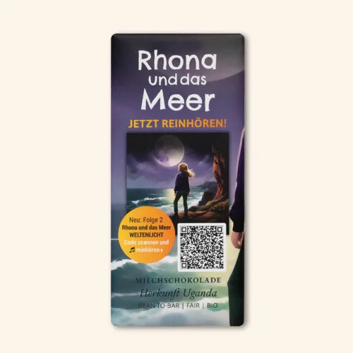 "Rhonas Welt" Uganda Milch - Bio Schokolade* von Choco Del Sol Produkt Vorderseite