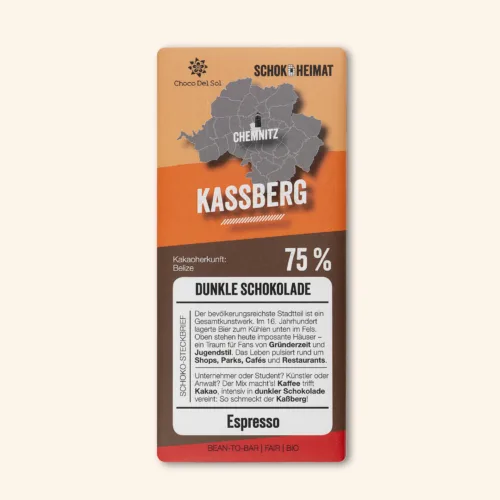 Bean-to-Bar Schokolade Kaßberg Bio Spezial Schokolade von Choco Del Sol Produkt Vorderseite