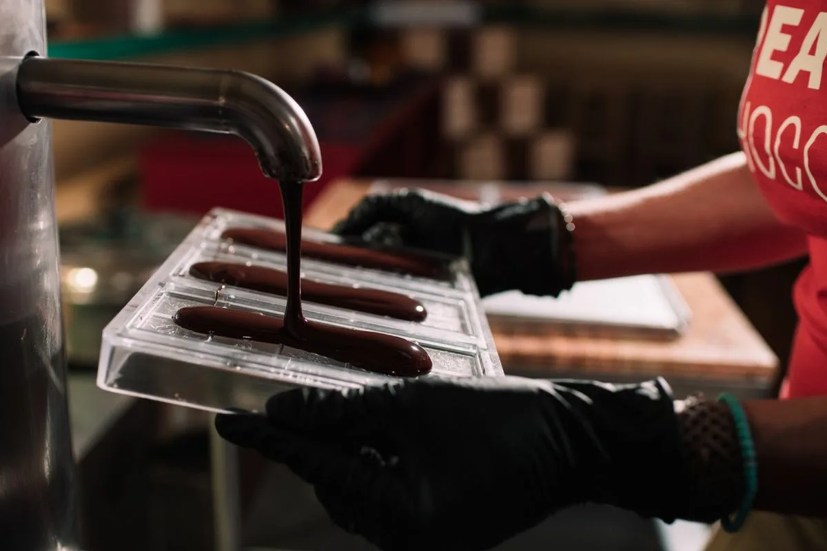 Vorgang des Temperieren bei Choco Del Sol